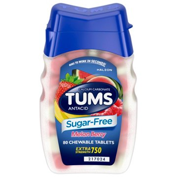Tums Extra Strength Sugar Free Antacids, Melon Berry