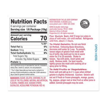 Sonic Gelatin - Cherry Limeade, 3.94 oz
