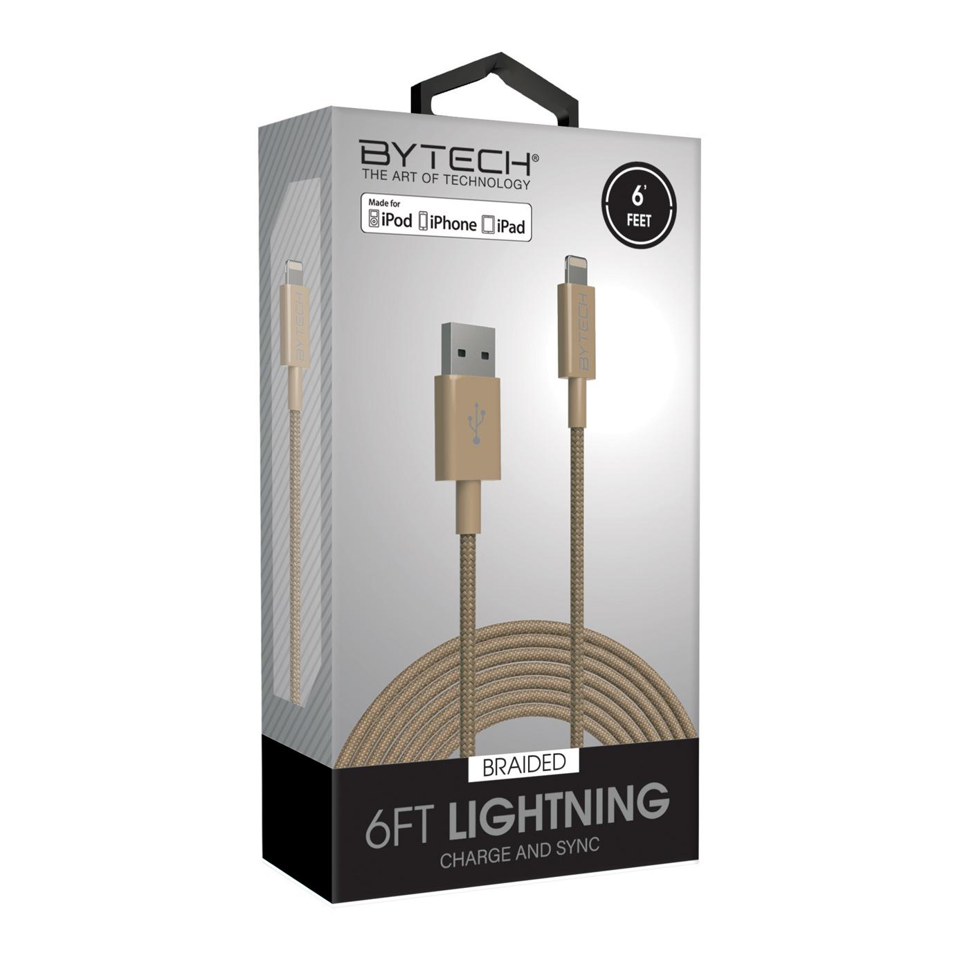 Bytech Heavy Duty Fabric Lightening Cable, Assorted; image 2 of 6