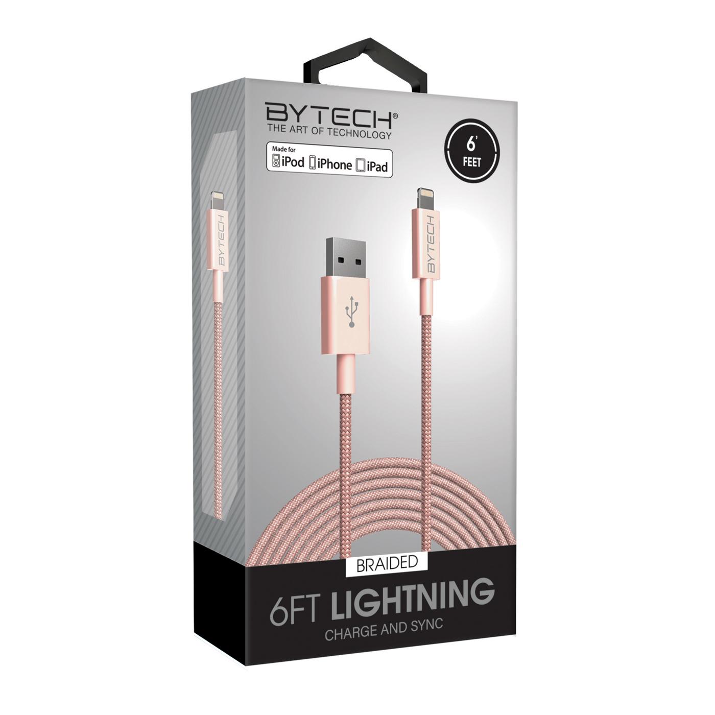 Bytech Heavy Duty Fabric Lightening Cable, Assorted; image 4 of 6