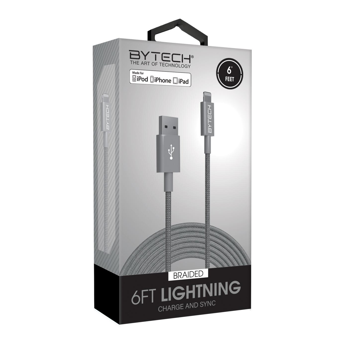 Bytech Heavy Duty Fabric Lightening Cable, Assorted; image 6 of 6