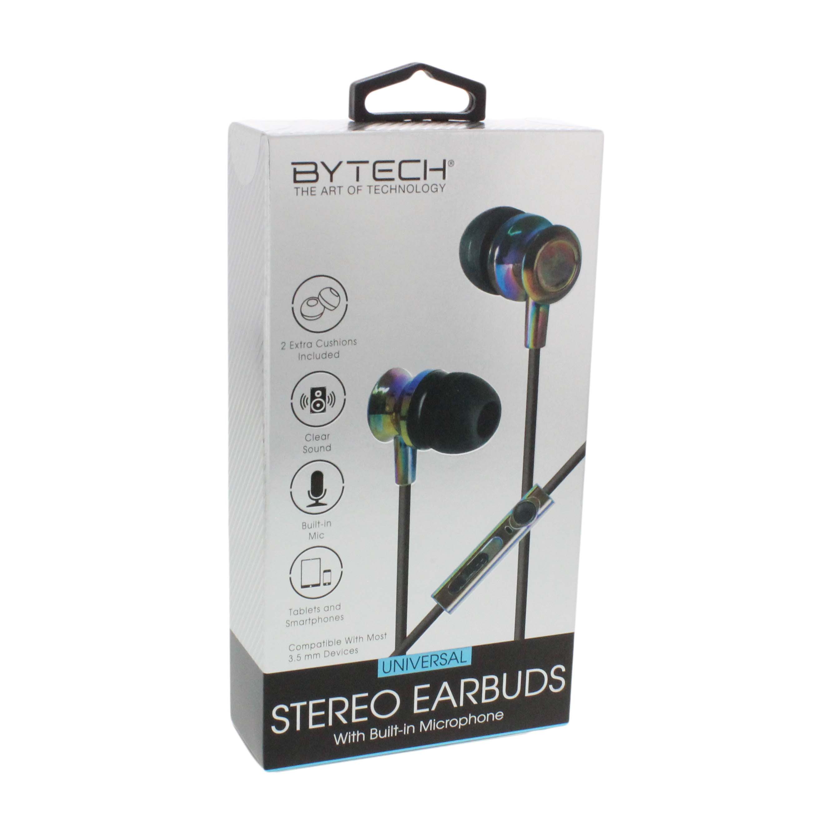 Bytech Chrome Stereo Earbuds with Microphone - Shop Headphones at H-E-B