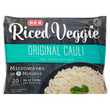 H-E-B Frozen Riced Veggie Original Cauliflower Rice, 12 oz