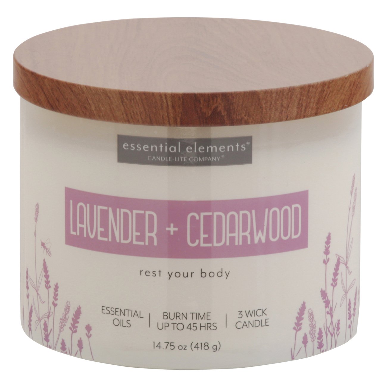 CandleLite Essential Elements Lavender & Cedarwood Wick Candle Shop
