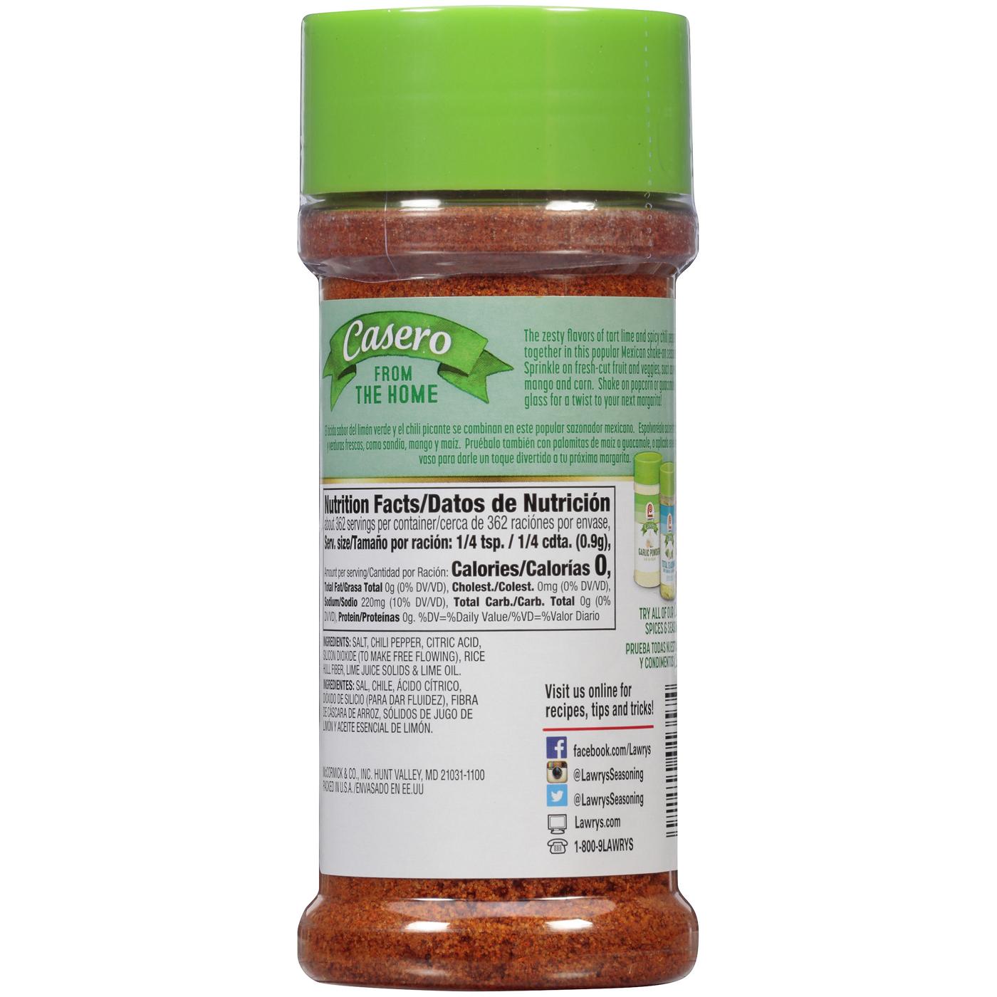 Lawry's Casero Chili & Lime Seasoning; image 3 of 7