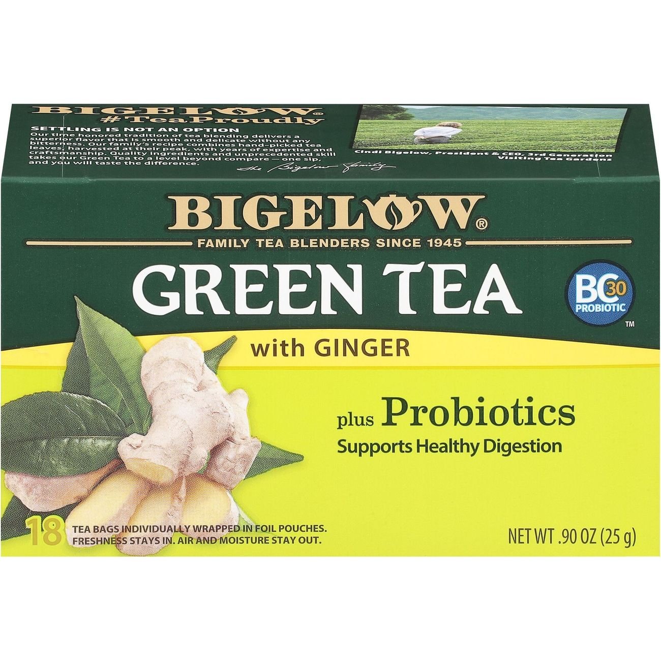 Bigelow Green Tea with Ginger+ Probiotics Shop Tea at HEB