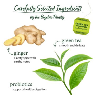 Bigelow Green Tea with Ginger+ Probiotics