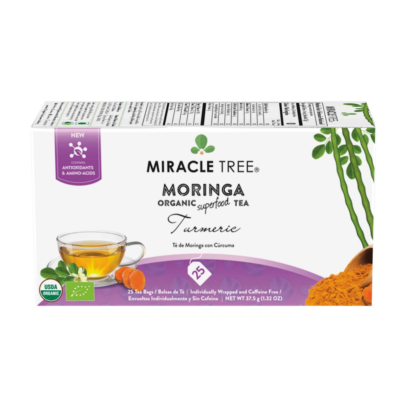 Miracle Tree Organic Turmeric Moringa Tea Bags; image 1 of 4