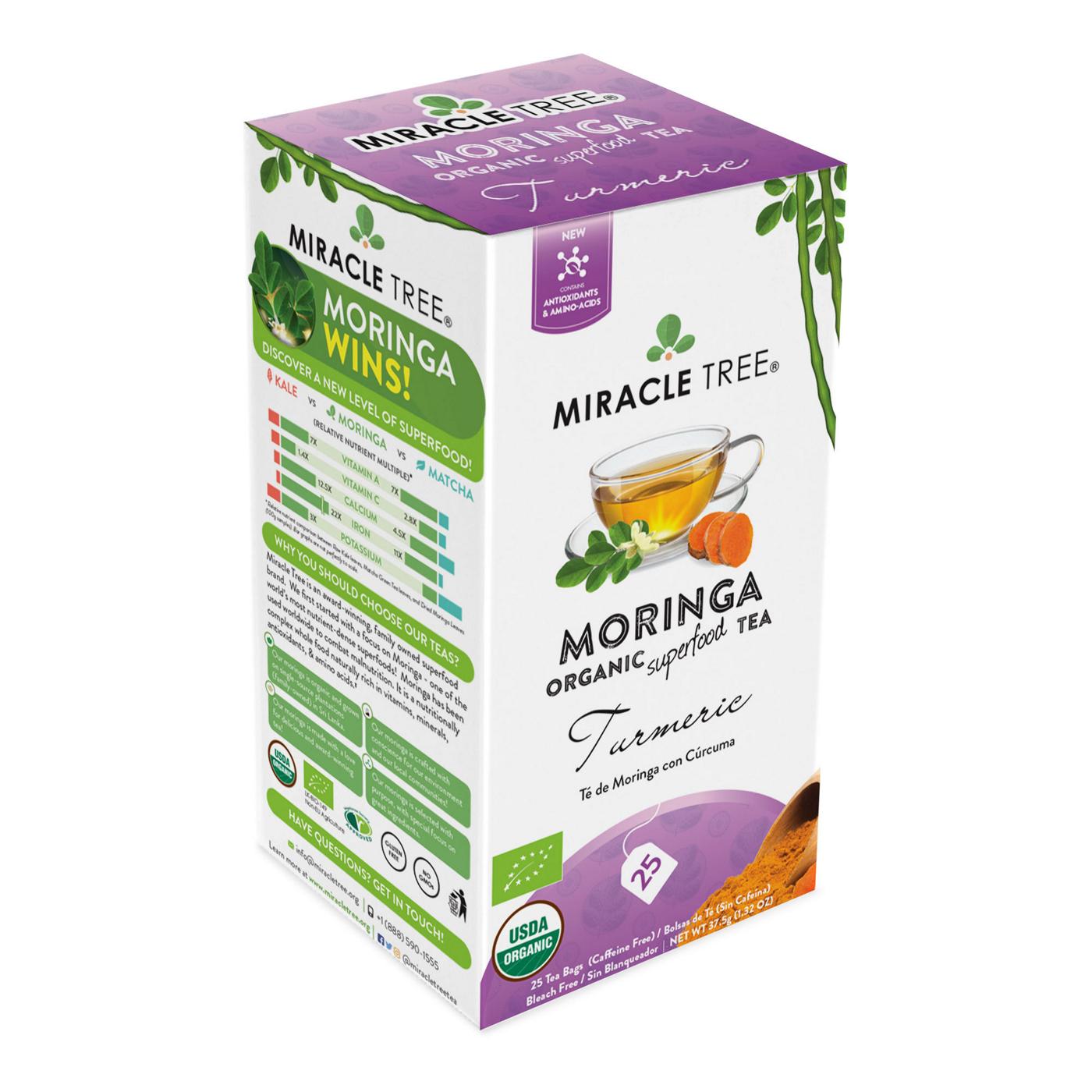 Miracle Tree Organic Turmeric Moringa Tea Bags; image 3 of 4