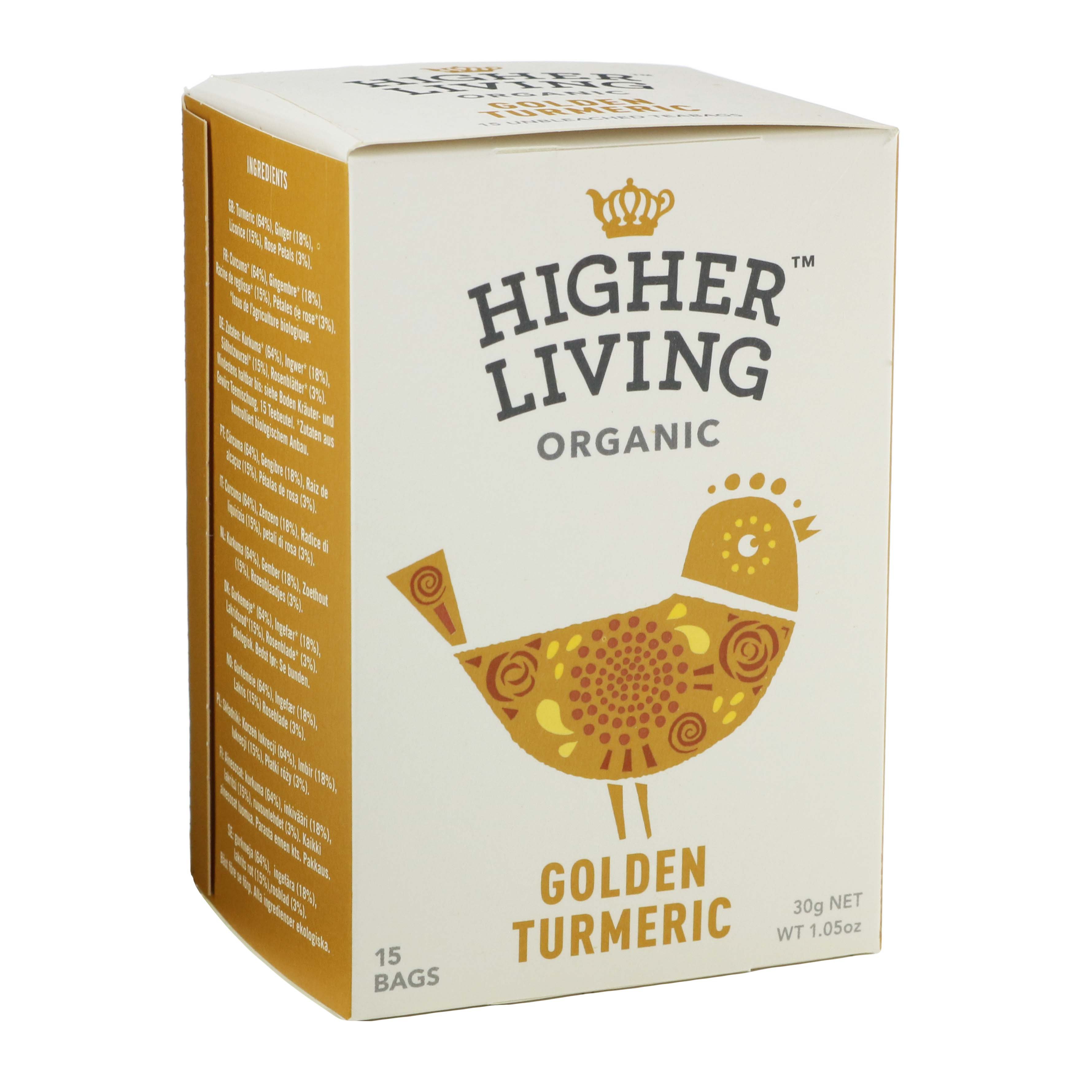 Higher Living Organic Golden Turmeric Tea Bags Shop Tea At H E B