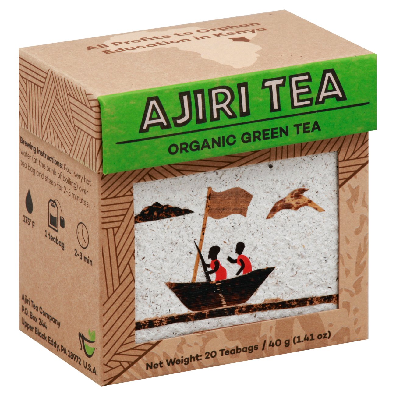 Ajiri Tea Organic Green Tea Bags, 20 ct