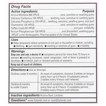 Hyland's Baby Oral Pain Relief Tablets, 125 ct