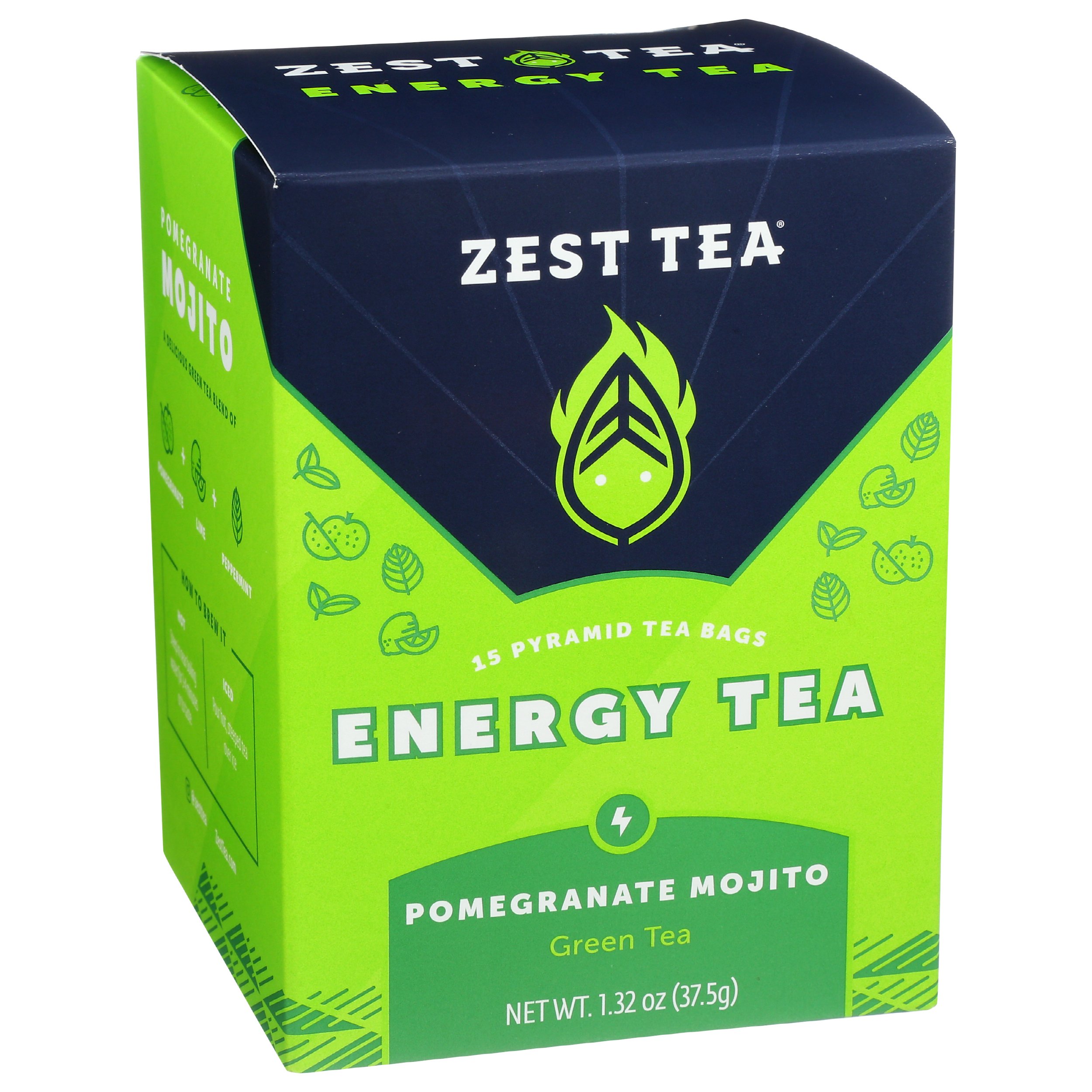 Zest Tea Pomegranate Mojito High Octane Tea Bags Shop Tea at HEB