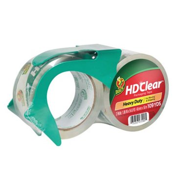 Duck HD Clear Heavy Duty Packing Tape with Dispenser, 1.88 in x 54.6 yd, 2 pk