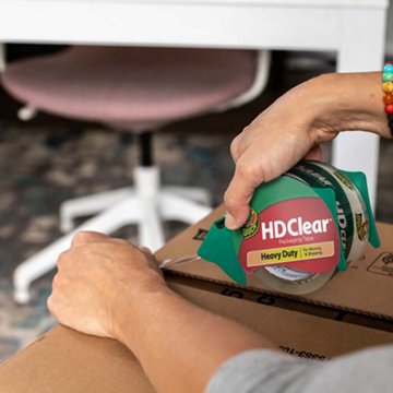 Duck HD Clear Heavy Duty Packing Tape with Dispenser, 1.88 in x 54.6 yd, 2 pk