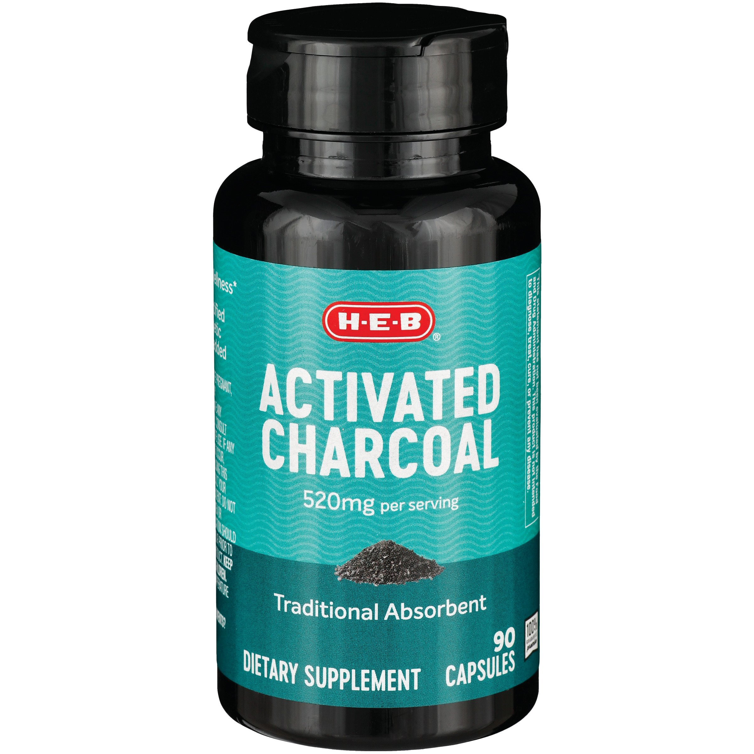H-E-B Activated Charcoal Dietary Supplement Capsules - 520 mg - Shop Vitamins & Supplements at H-E-B