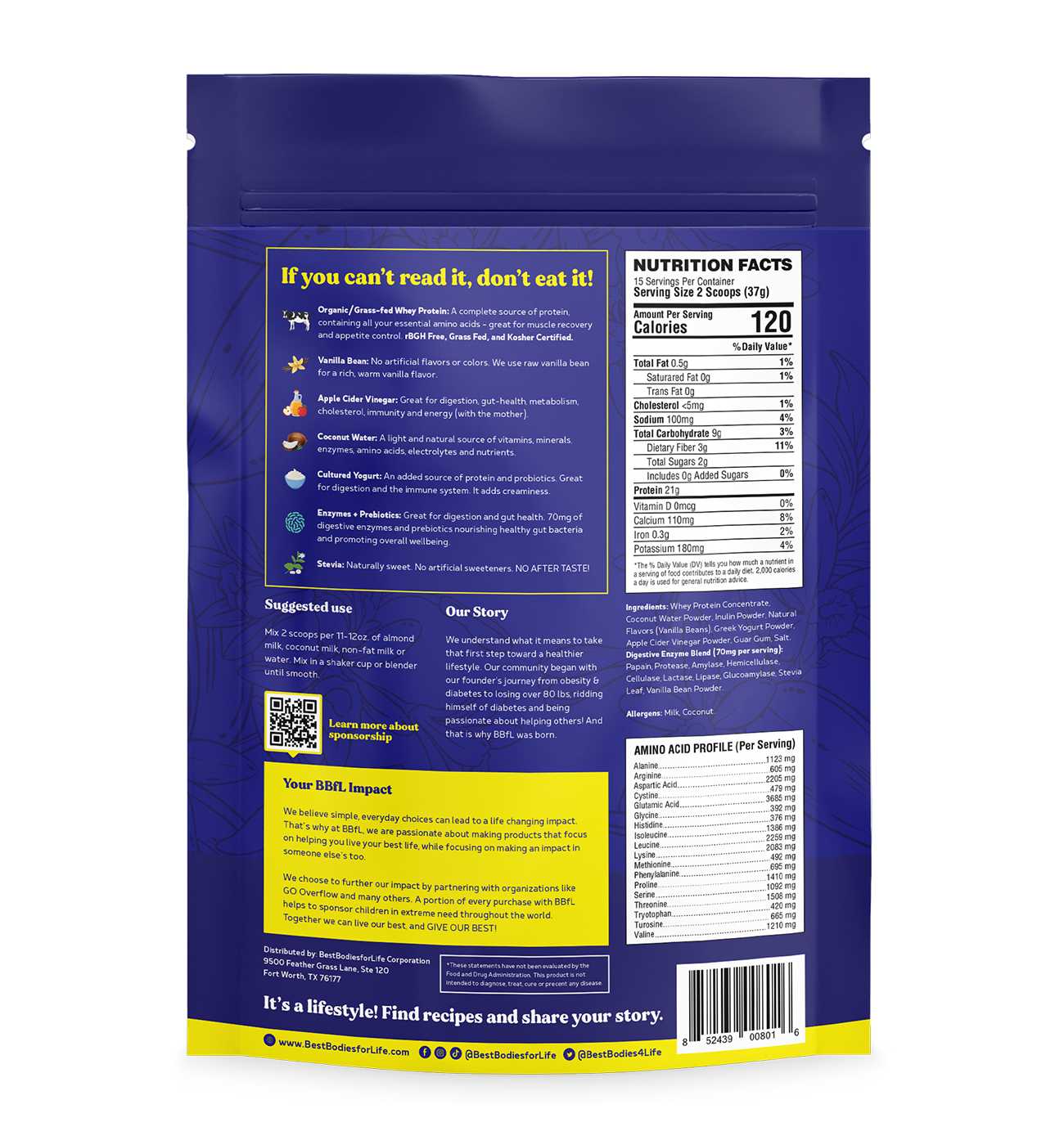 BestBodiesforLife 15g Protein & Meal Replacement Shake - Vanilla Cream; image 2 of 2