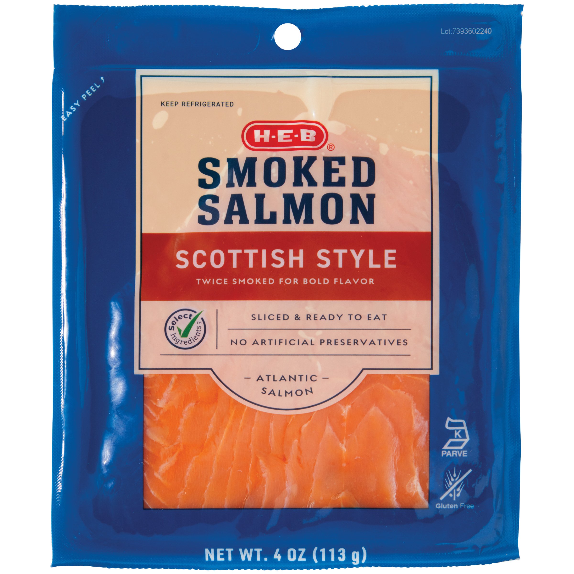 H-E-B Select Ingredients Scottish Style Smoked Atlantic Salmon - Shop ...