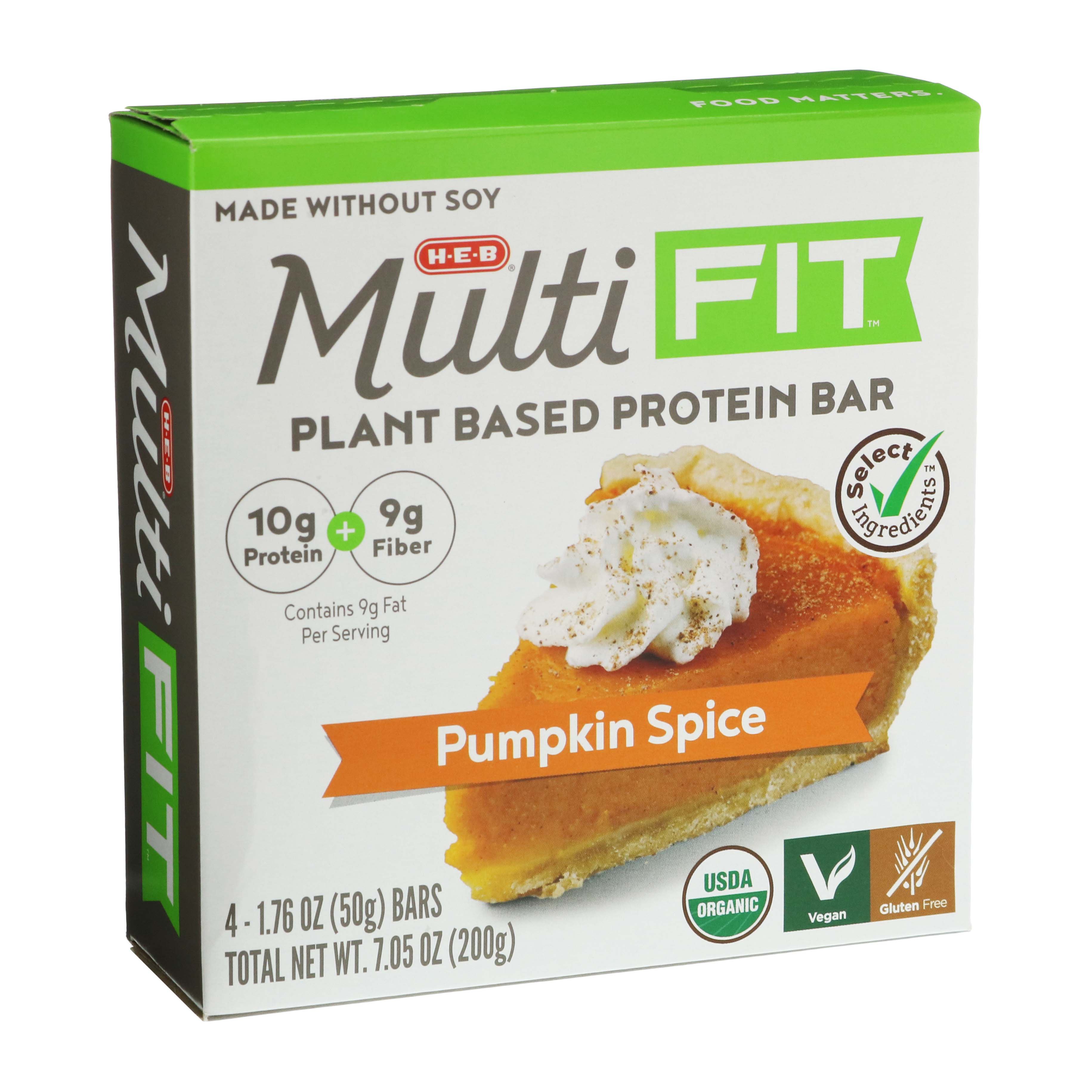 HEB Multi Fit Pumpkin Spice Plant Based Protein Bars Shop Granola
