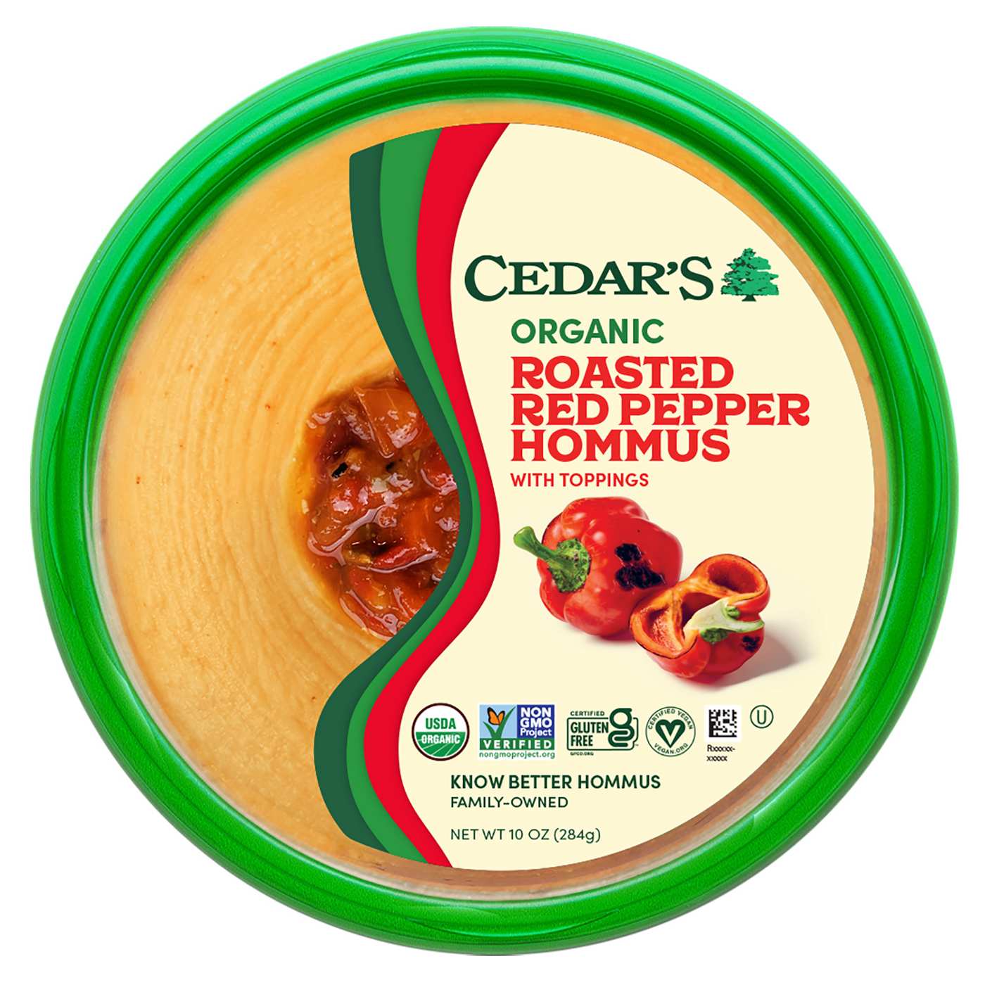 Cedar's Organic Roasted Red Pepper Hommus; image 1 of 2