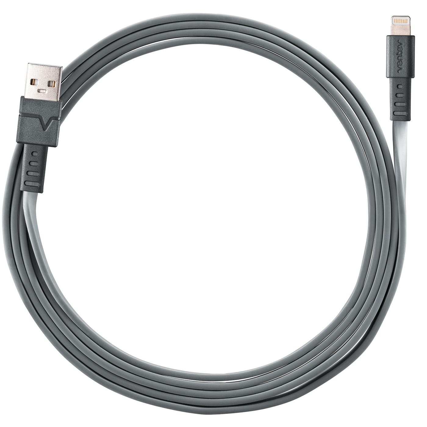 Ventev ChargeSync Flat USB-C to Apple Lightning Cable - Gray; image 2 of 2