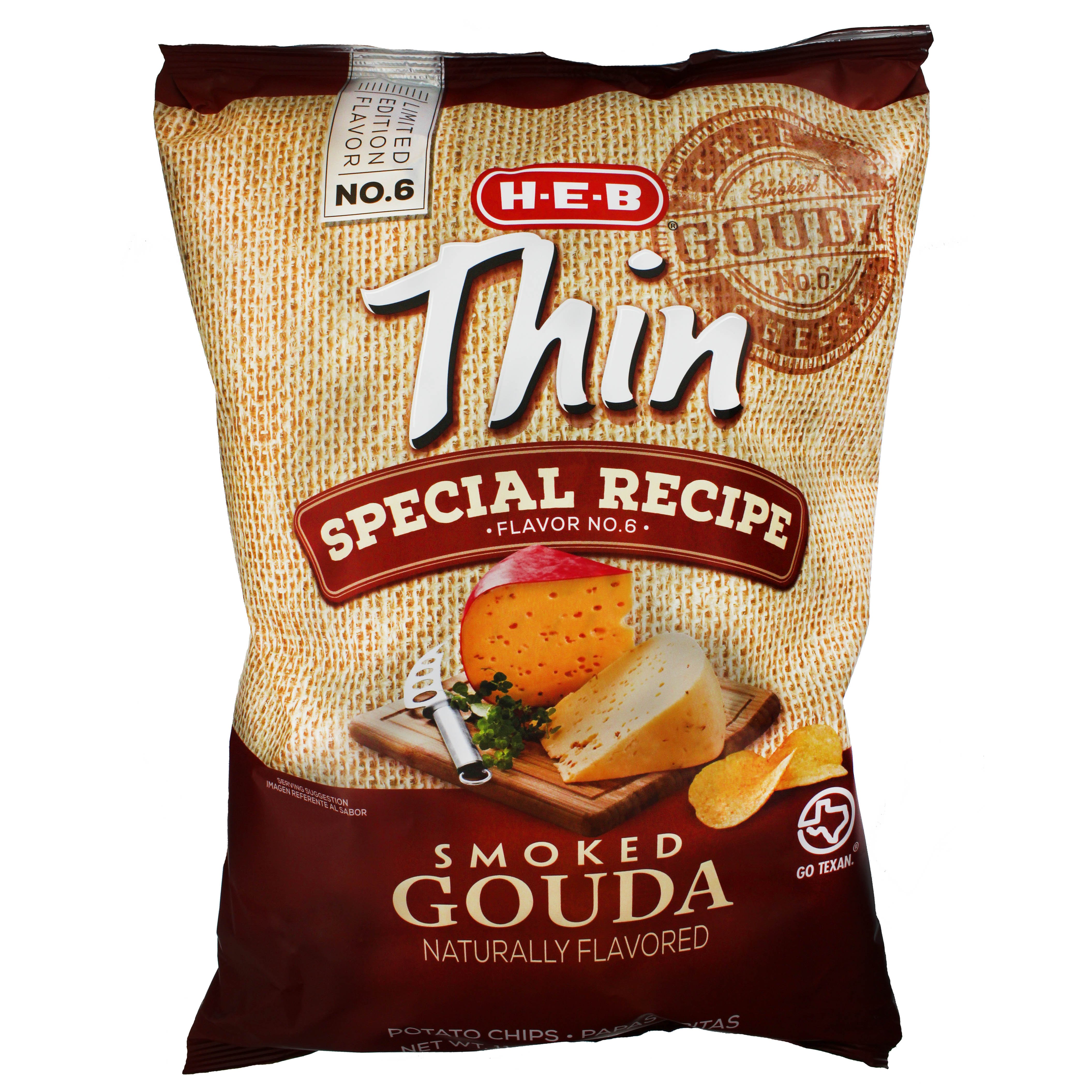 H-E-B Thin Special Recipe Smoked Gouda Potato Chips - Shop Chips At H-E-B