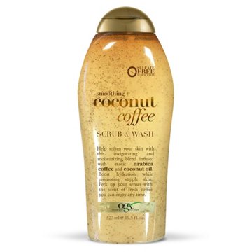 OGX Smoothing + Coconut Coffee Scrub & Wash, 19.5 oz