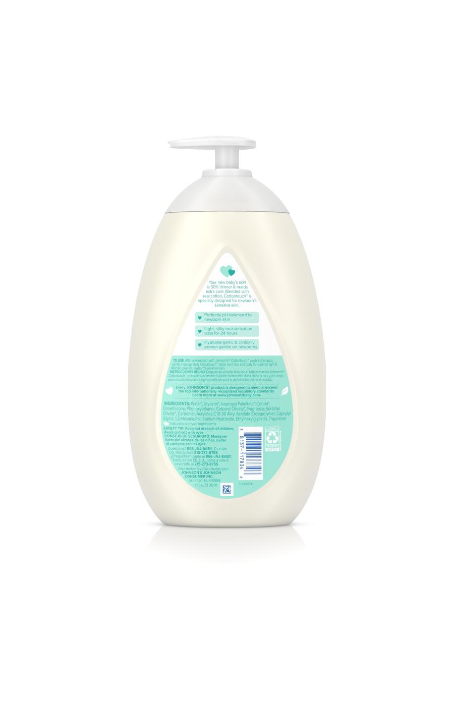 Johnson's Baby Cottontouch Newborn Face & Body Lotion; image 5 of 8