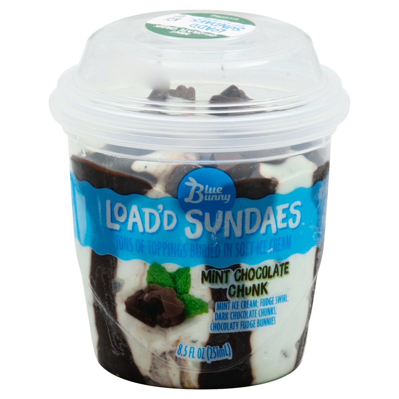 Blue Bunny Mint Chocolate Chunk Loadd Sundaes Shop Ice Cream At H E B 