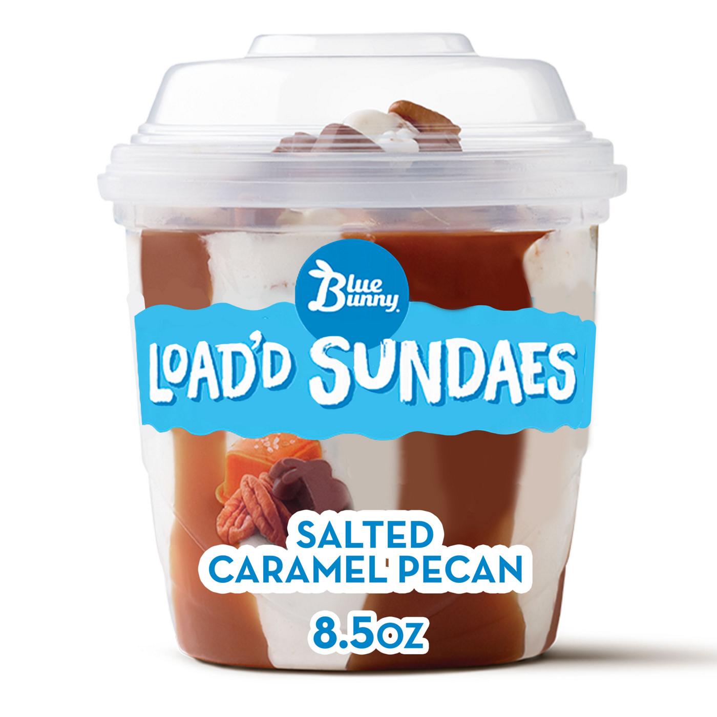 Blue Bunny Salted Caramel Pecan Load'd Sundaes; image 1 of 2