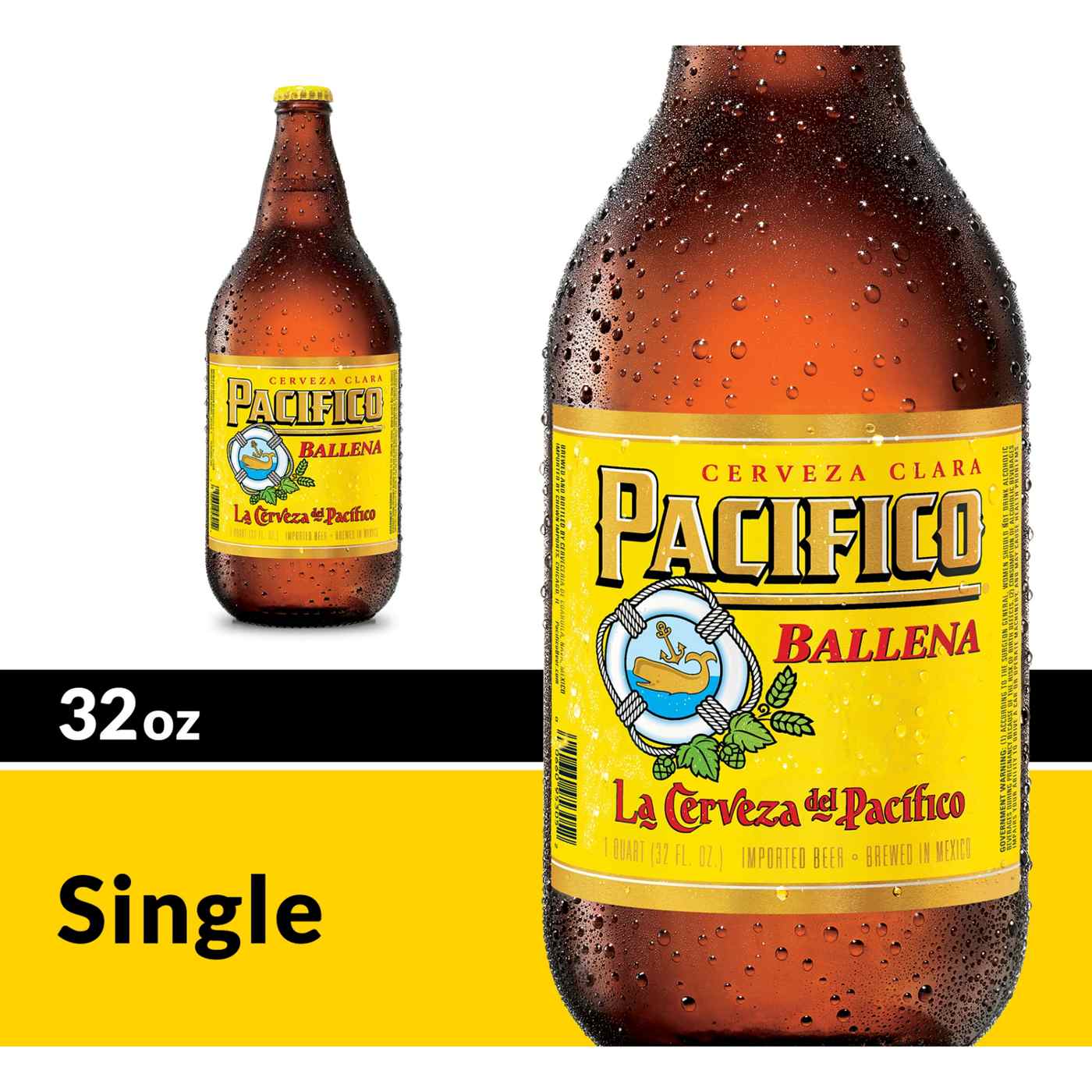Pacifico Clara Ballena Mexican Lager Import Beer 32 oz Bottle; image 4 of 8
