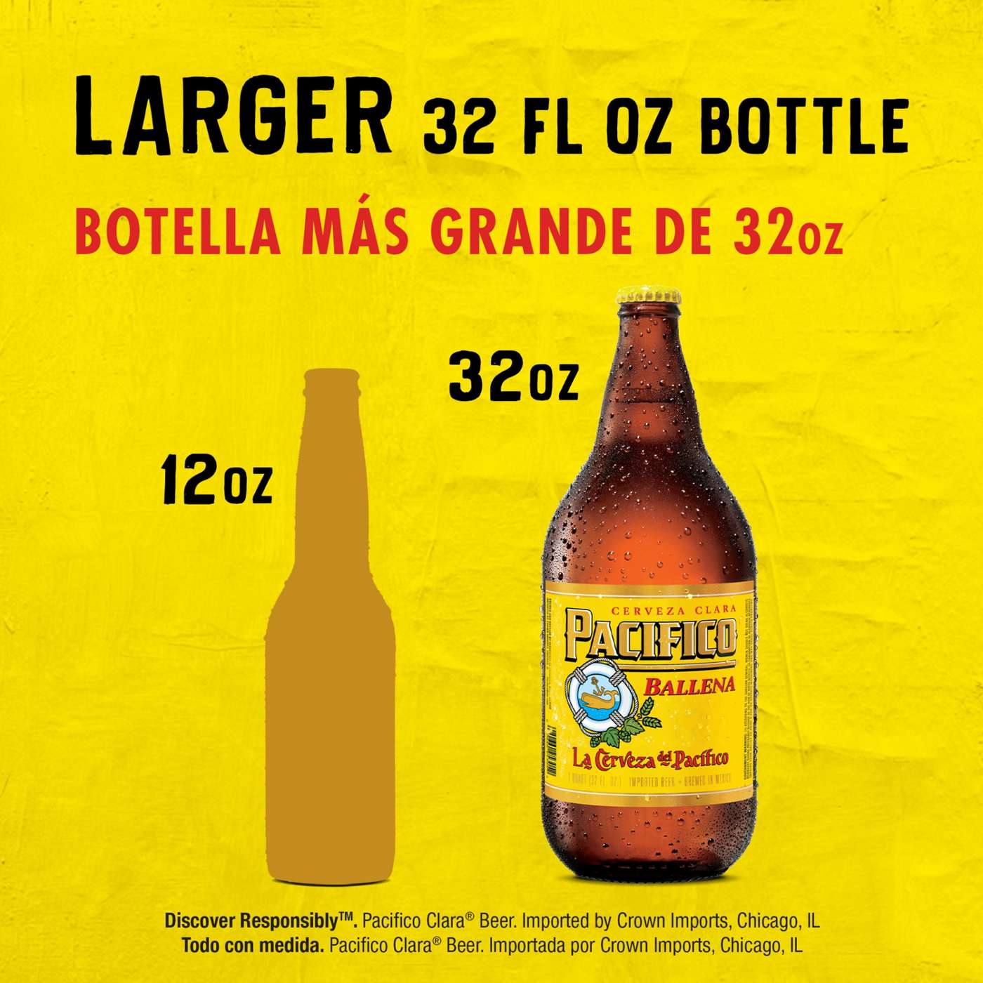 Pacifico Clara Ballena Mexican Lager Import Beer 32 oz Bottle; image 6 of 9