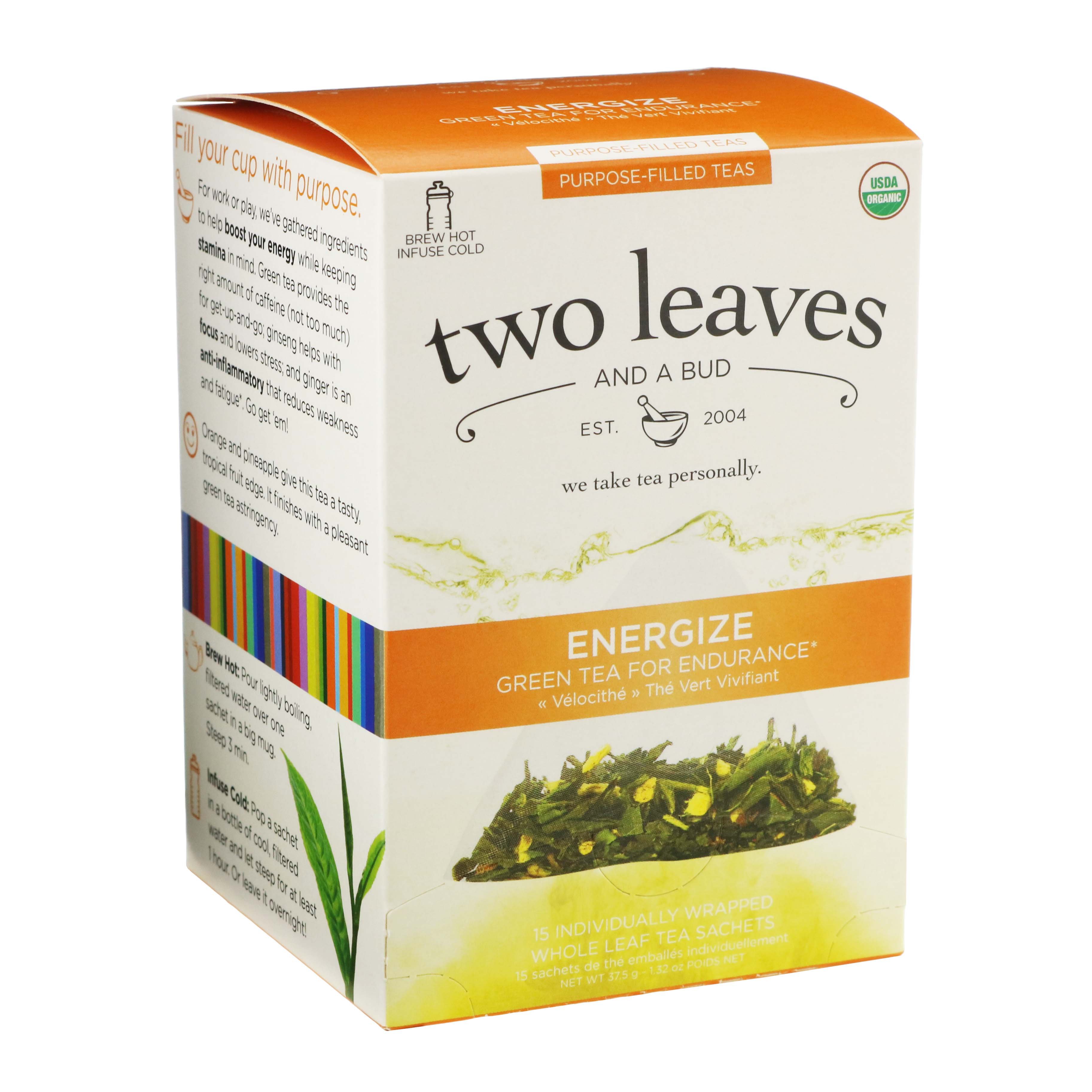 Two Leaves And A Bud Organic Energize Green Tea Shop Tea at HEB