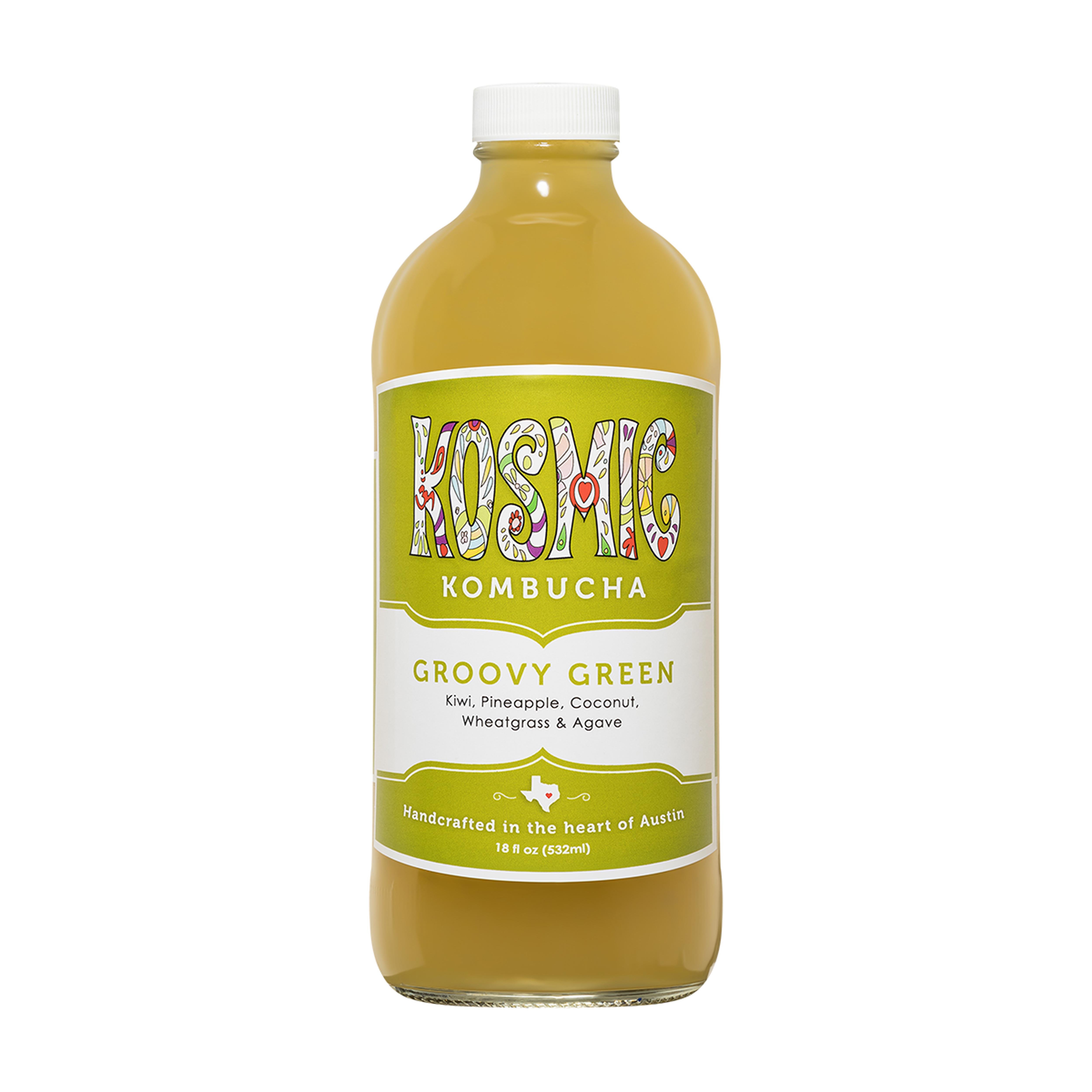 Kosmic Kombucha Groovy Green Kombucha, 16.9 oz