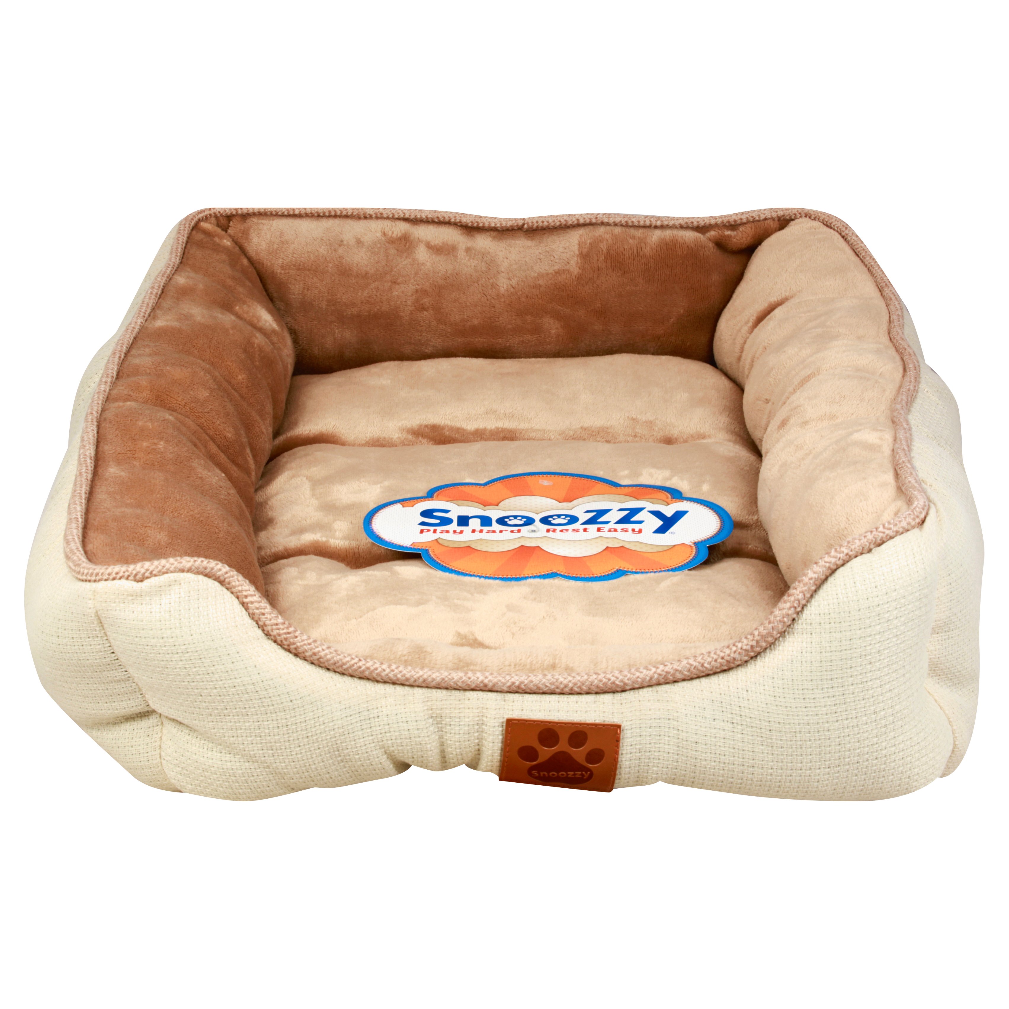 Snoozzy Soft Pet Bed Cream & Tan, 24"x18" Shop Beds at HEB