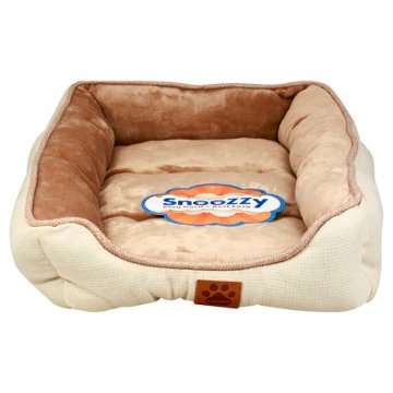 Snoozzy Soft Pet Bed - Cream & Tan, 24"x18"
