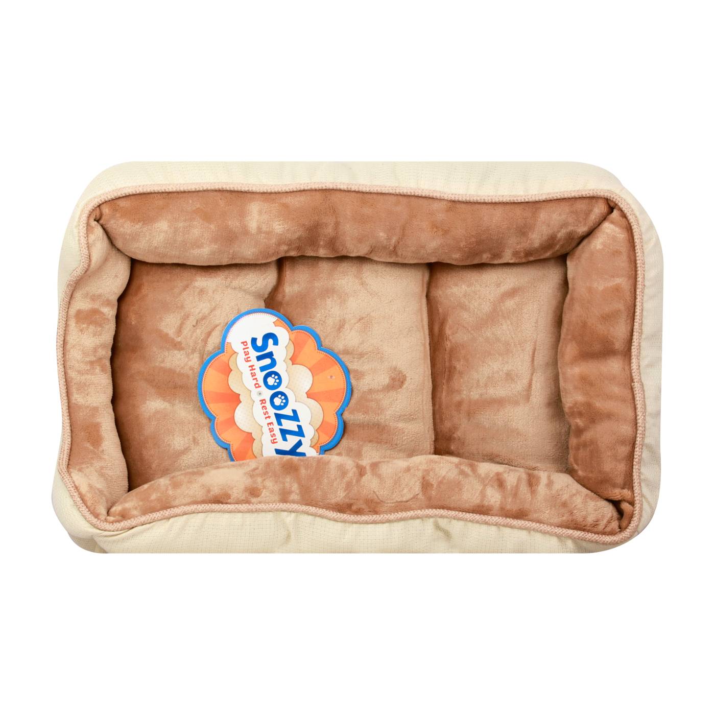 Snoozzy Soft Pet Bed - Cream & Tan, 24"x18"; image 2 of 4