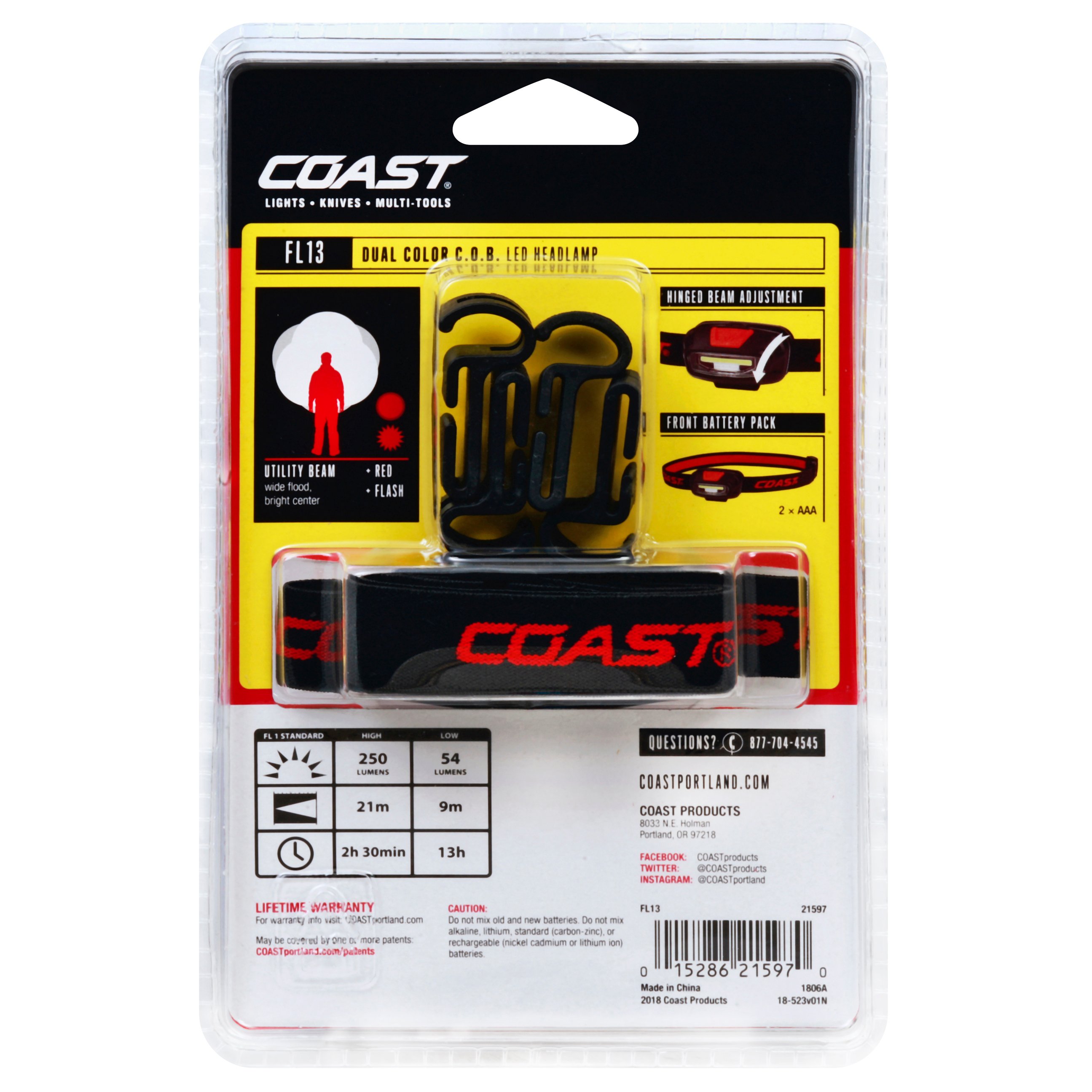 Coast Dual Color Utility Headlight Shop Flashlights at H-E-B