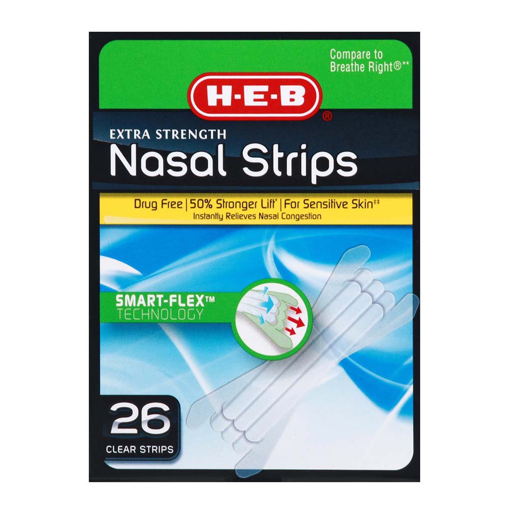 HEB Extra Strength Nasal Strips Clear Shop Sleep & snoring aids