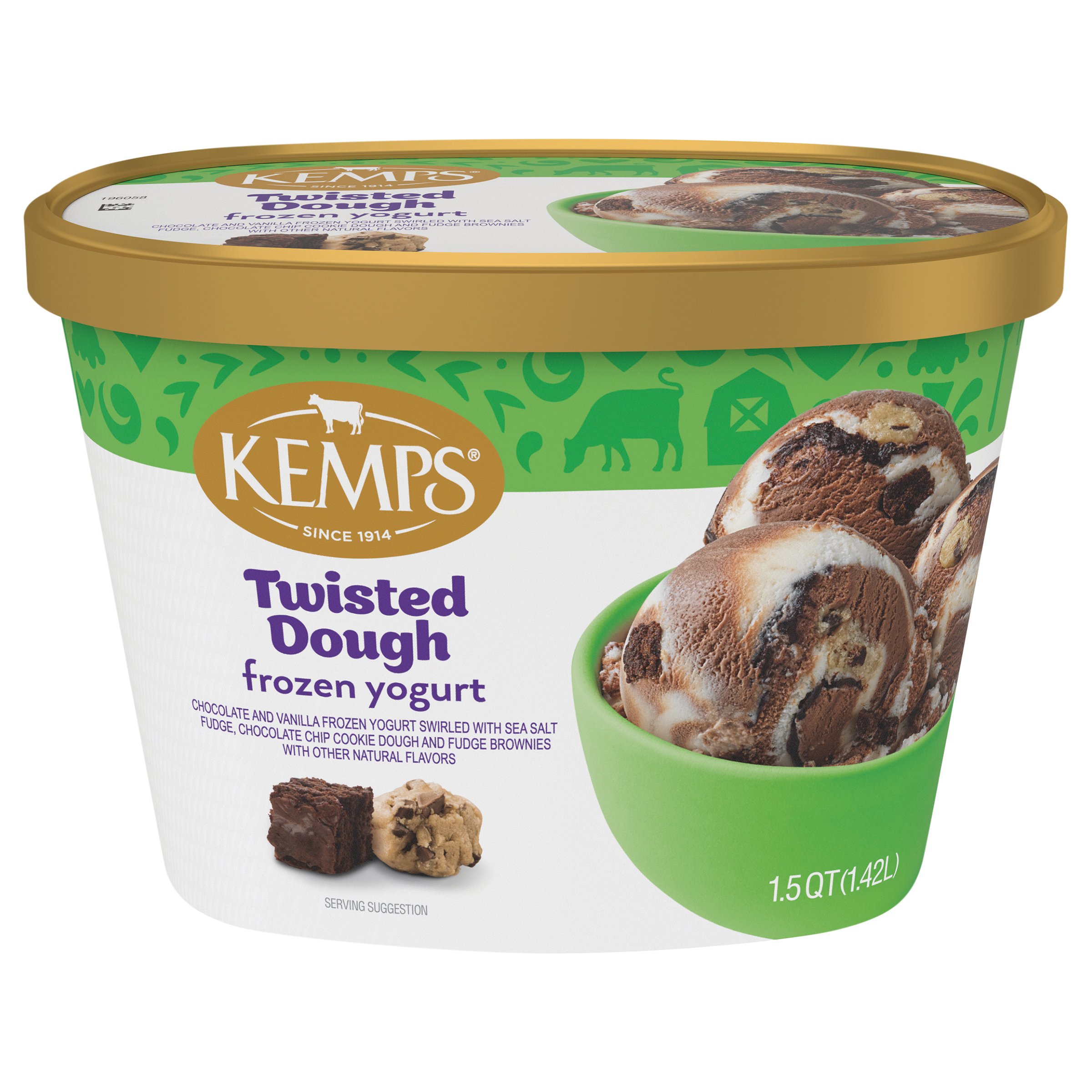 Kemps Smooth & Creamy Frozen Yogurt Twisted Dough Shop Frozen