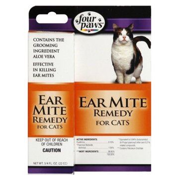 Four Paws Ear Mite Remedy for Cats, .75 oz