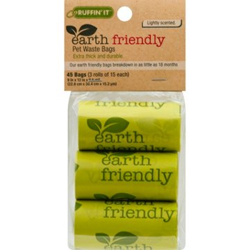 Ruffin' It Earth Friendly Lightly Scented Pet Waste Bags, 45 ct