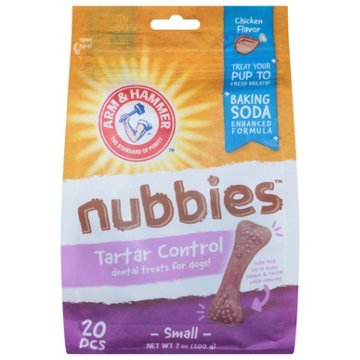 Arm & Hammer Nubbies Chicken Flavor Small Dental Dog Treats, 20 ct