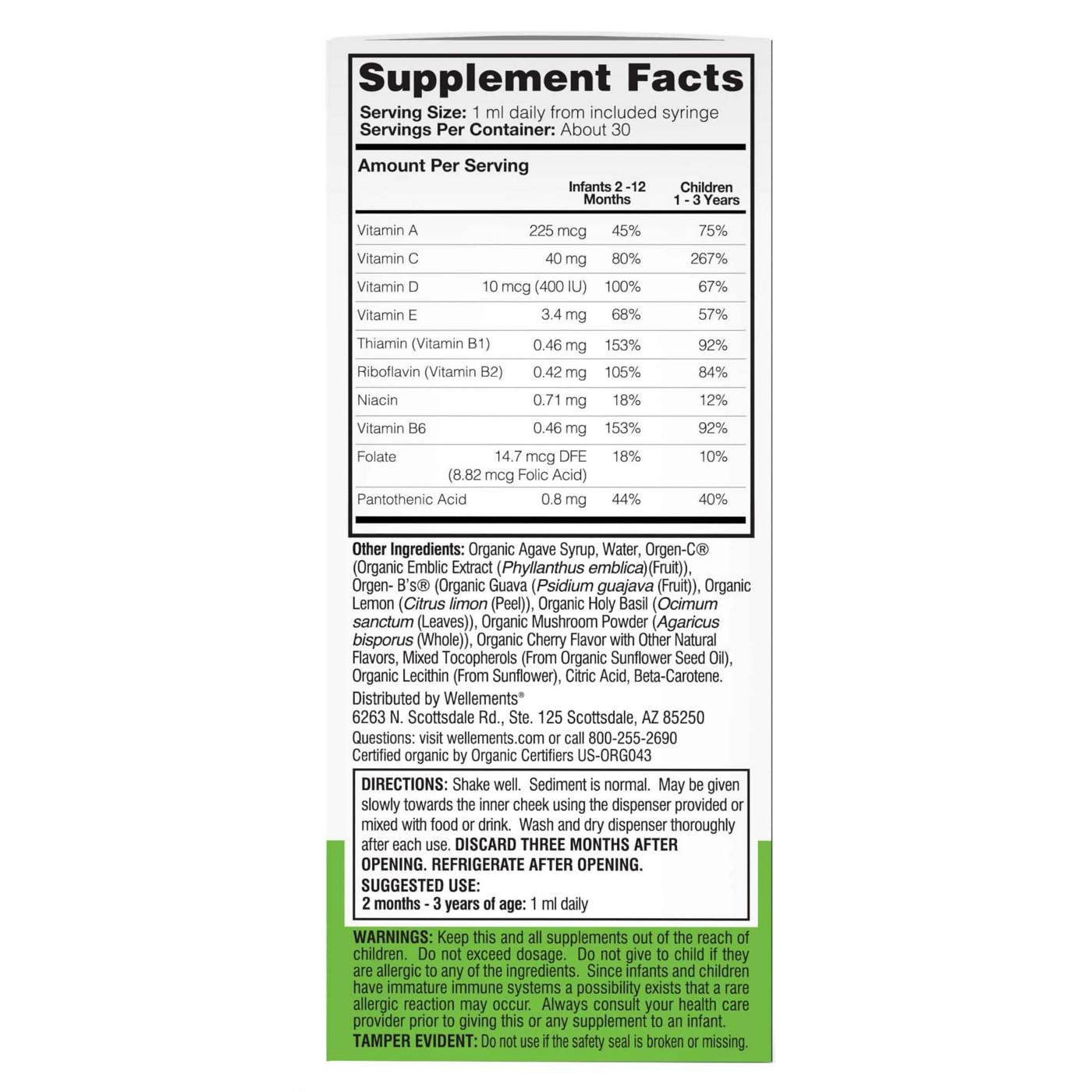 Wellements Organic Multivitamin Drops; image 2 of 2