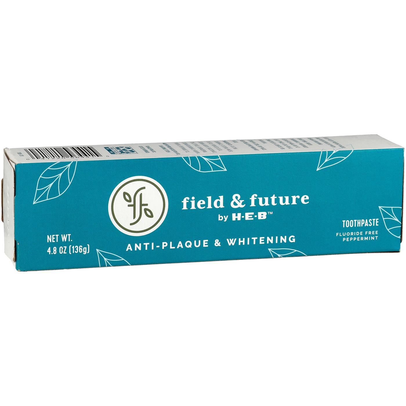 Field & Future by H-E-B Anti-Plaque & Whitening Fluoride-Free Toothpaste - Peppermint; image 6 of 6