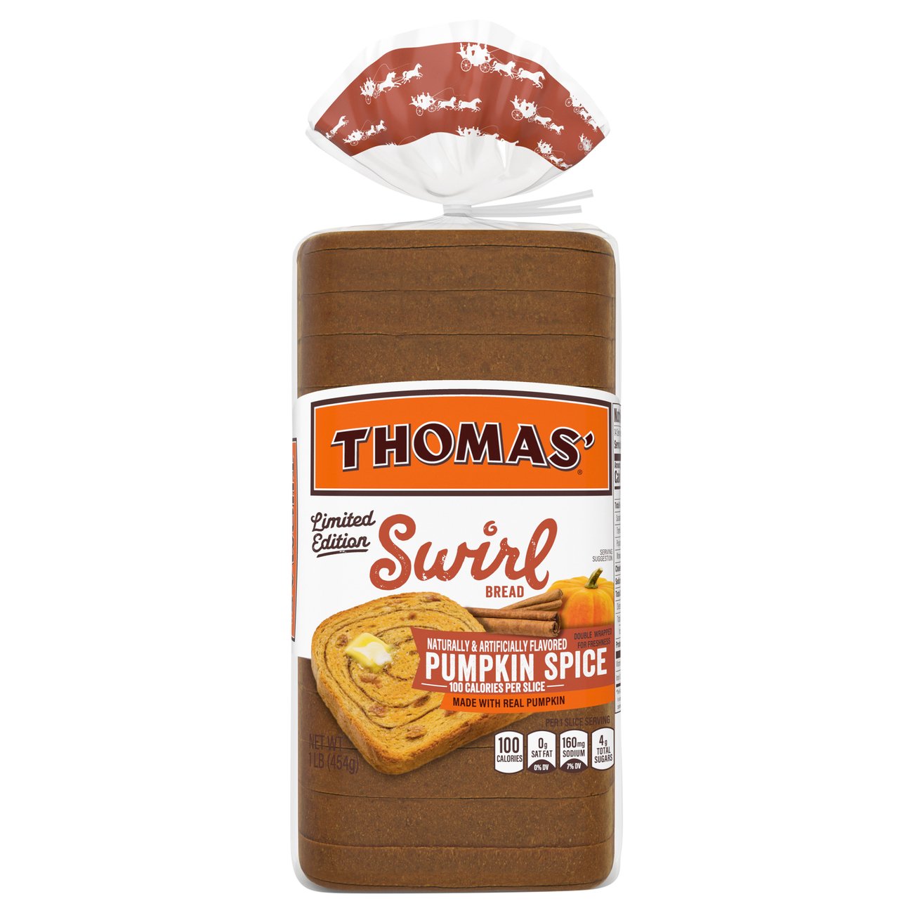 Thomas' Swirl Pumpkin Spice Bread Shop Sliced Bread at HEB