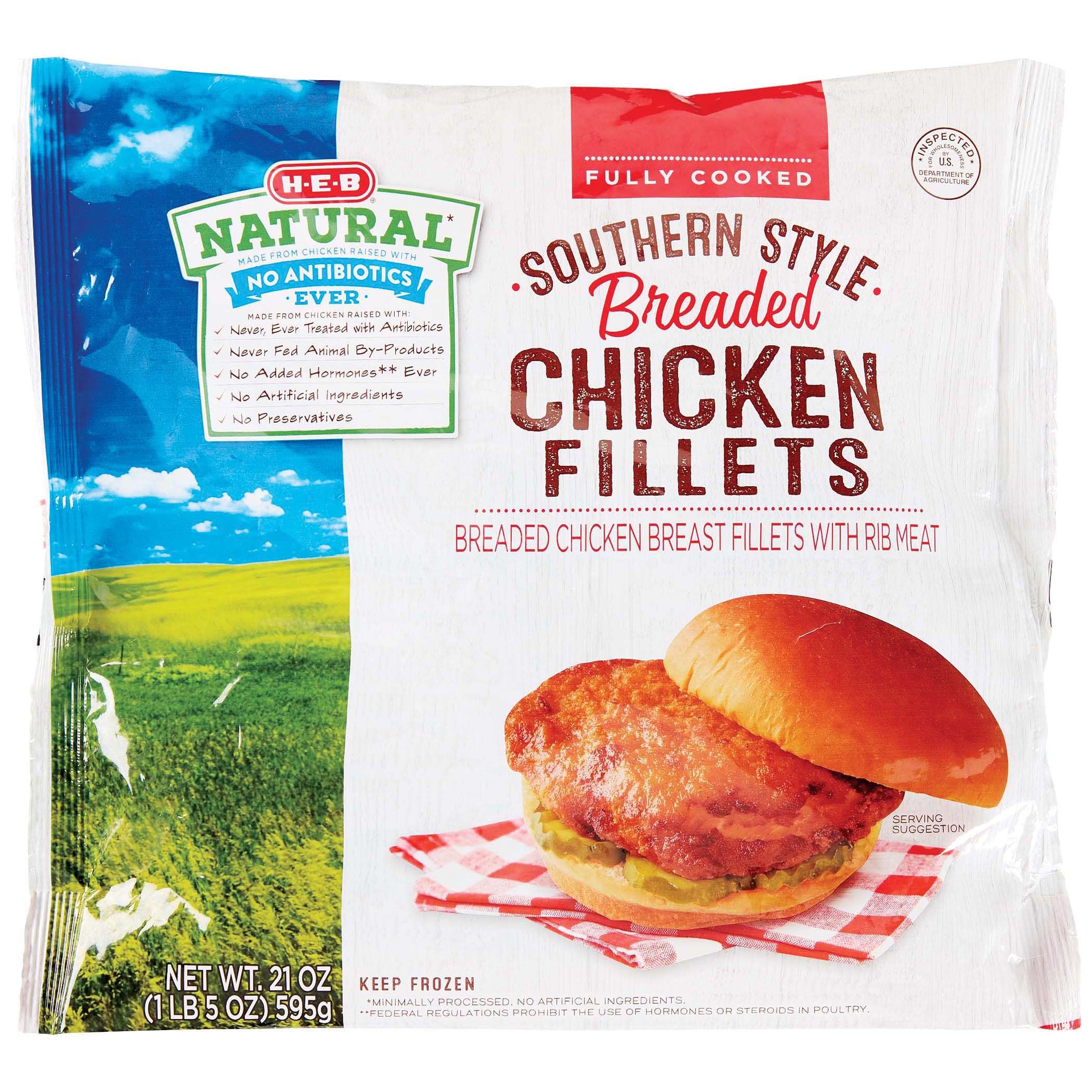 H E B Fully Cooked Natural Southern Style Breaded Chicken Fillets Shop Chicken At H E B