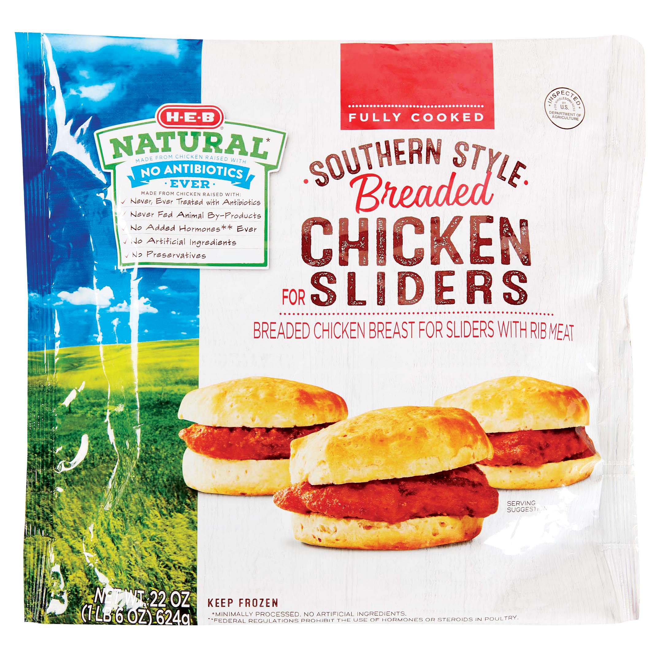 H-E-B Natural Fully Cooked Frozen Southern Style Breaded Chicken ...