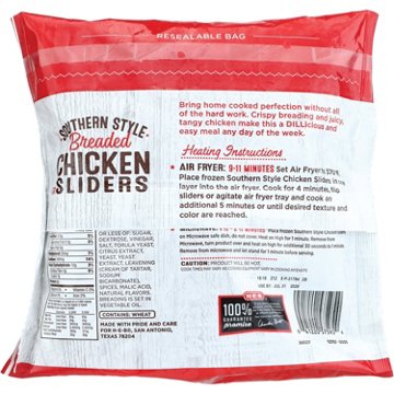 H-E-B Natural Fully Cooked Frozen Southern Style Breaded Chicken Sliders, 22 oz