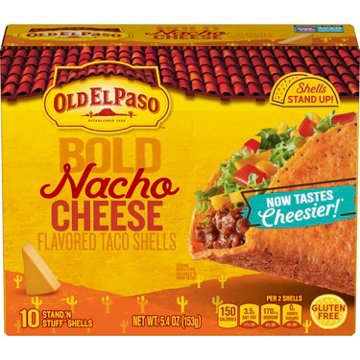 Old El Paso Bold Nacho Cheese Stand 'N Stuff Taco Shells, 10 ct